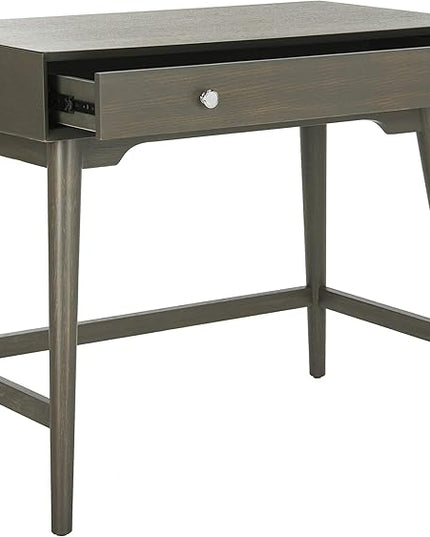 Safavieh Home Office Isadora Mid-Century Modern Ash Grey 1-drawer Desk - LeafyLoom