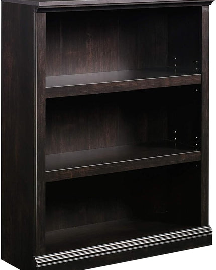 Sauder Miscellaneous Storage 3-Shelf Bookcase/ book shelf, Estate Black finish - LeafyLoom
