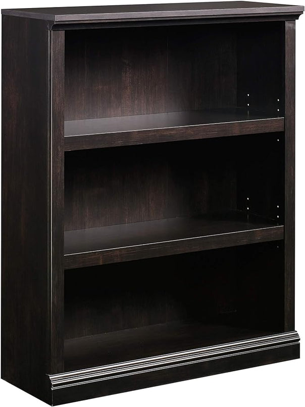 Sauder Miscellaneous Storage 3-Shelf Bookcase/ book shelf, Estate Black finish - LeafyLoom