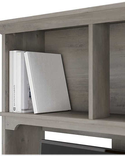 Bush Furniture Salinas Hutch, Desk Attachment with Shelf Storage for Home Office, 60W, Driftwood Gray - LeafyLoom