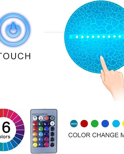 Basketball Night Light,3D Illusion Lamp 16 Color Changing&Dimming by Remote Control or Smart Touch LED Bedside Lamps,Sports Decor for Boys Bedroom Girls Kids Teens Birthday Holiday Xmas Gifts - LeafyLoom