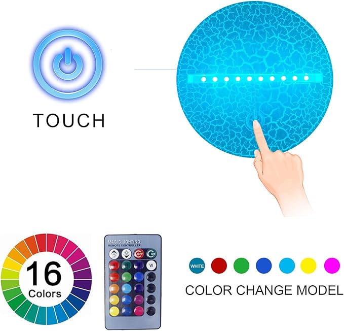 Basketball Night Light,3D Illusion Lamp 16 Color Changing&Dimming by Remote Control or Smart Touch LED Bedside Lamps,Sports Decor for Boys Bedroom Girls Kids Teens Birthday Holiday Xmas Gifts - LeafyLoom