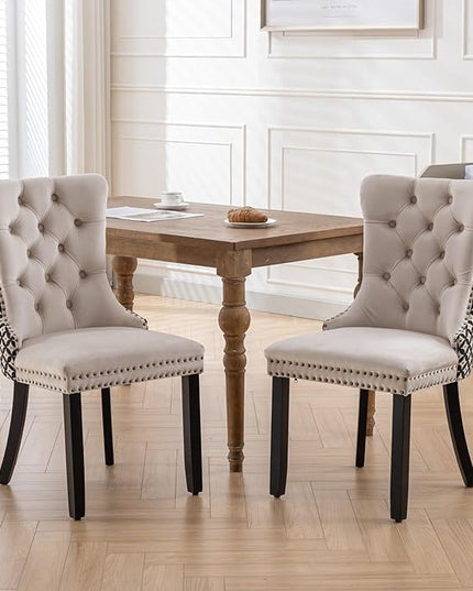 NicBex Haerin-SD-00090-LWJ Dining Chairs, 25.5"x19.7"x37.4", Beige - LeafyLoom