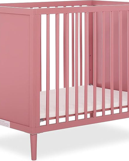 Lucas Mini Modern Crib with Rounded Spindles - LeafyLoom