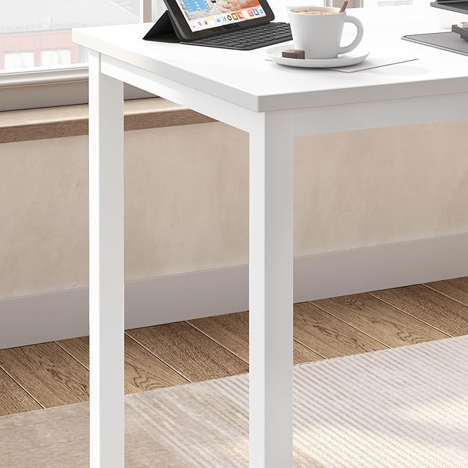 Computer Desk,55.1 inches Office Desk & Workstations for Home Office, Gaming Desk Computer Table,Modern Simple Style Laptop Table, White - LeafyLoom