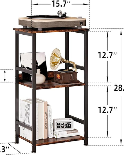 Small Bookshelf for Small Spaces, 3 Tier Small Book Shelf Organizer, Narrow Bookcase for Small Spaces, Small Bookcase for Bedroom, Living Room, Home, Office, 120 lbs Weight Capacity (Brown) - LeafyLoom