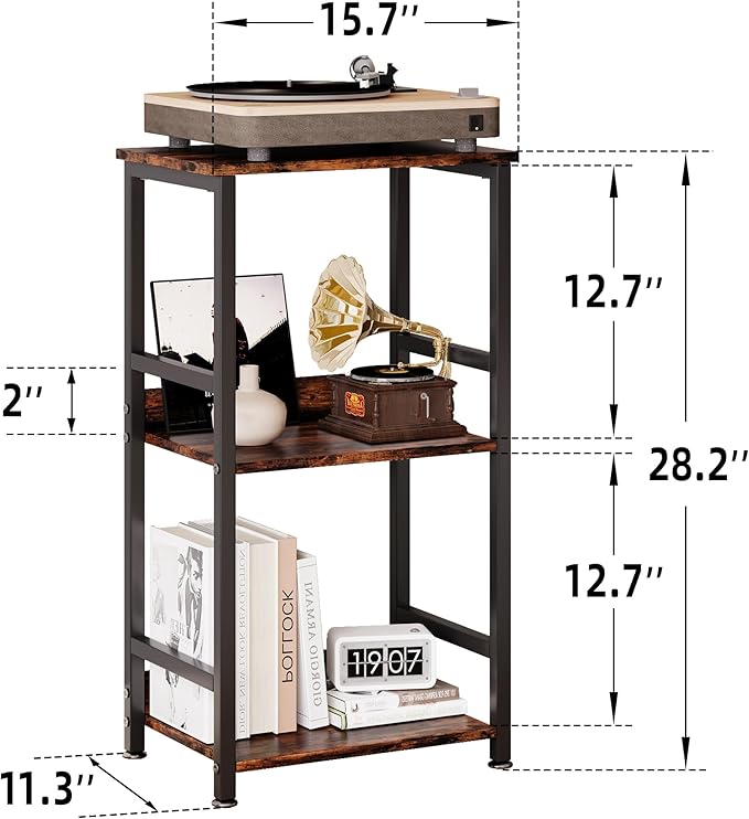 Small Bookshelf for Small Spaces, 3 Tier Small Book Shelf Organizer, Narrow Bookcase for Small Spaces, Small Bookcase for Bedroom, Living Room, Home, Office, 120 lbs Weight Capacity (Brown) - LeafyLoom