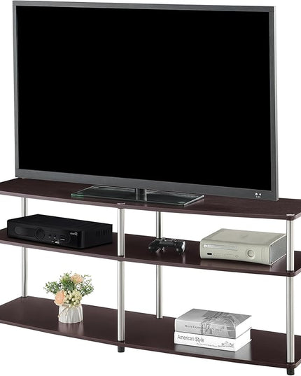 Convenience Concepts Designs2Go 3-Tier TV Stand, 60", Espresso - LeafyLoom