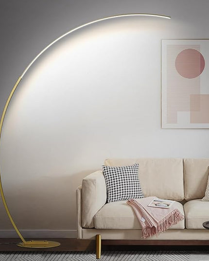 Torondo Dimmable LED Floor Lamp with 3 Color Temperatures, Ultra Bright 2000LM Gold Arc Floor Lamp, Modern Standing Tall Lamp with Remote Control Reading Floor Lamp for Bedroom Office Classroom - LeafyLoom