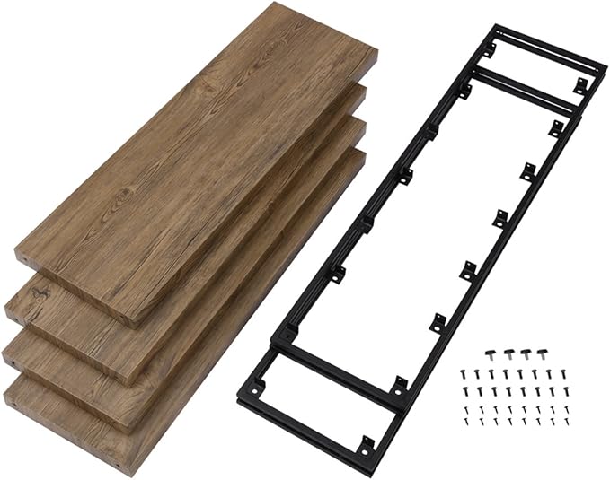 4 Tier Bookshelf Rustic Industrial Bookcase Etagere Open Office Book Shelf, Sonoma Oak - LeafyLoom