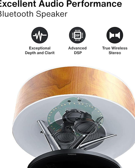 AMPULLA Tree of Aura Smart Bedside Lamp Table Lamp with Wireless Charge and Bluetooth Speaker Dimmable Nightstand Lamp for Bedroom - LeafyLoom