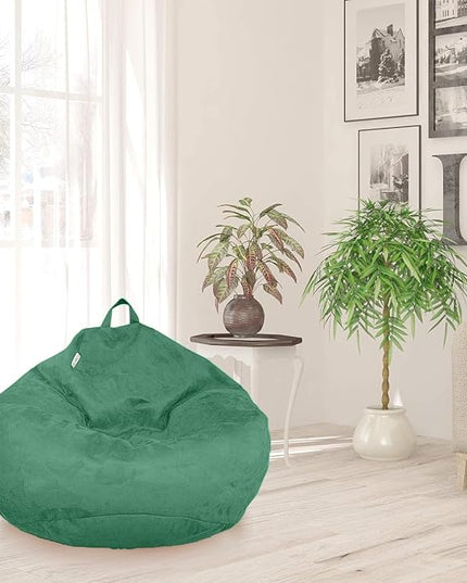 Bean Bag Stuffed Animal Storage Or Cover | No Filler | Extra Large | for Adults Or Kids | Double Stitched | Durable Zipper | Premium Microsuede - LeafyLoom