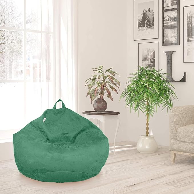 Bean Bag Stuffed Animal Storage Or Cover | No Filler | Extra Large | for Adults Or Kids | Double Stitched | Durable Zipper | Premium Microsuede - LeafyLoom