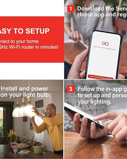 Sengled Alexa Light Bulbs, Updated FFS Smart Flood Light, Smart Bulb That Works with Alexa & Google Assistant, 7.5W 65W Equivalent,2700K BR30 Smart Light, No Hub Required, 2.4Ghz WiFi Only, 2 Pack Sengled