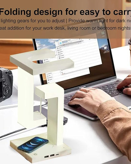 Hilitand Unique Modern Magnetic Levitating Lamp 3 Gears Touching Switch Charging Decorative LED Night Light - LeafyLoom