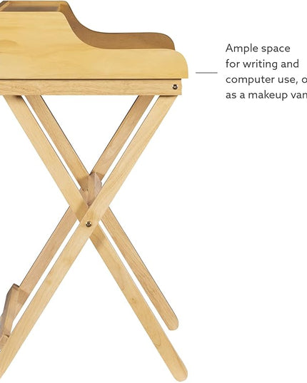 Linon Mable Folding Desk, Natural - LeafyLoom