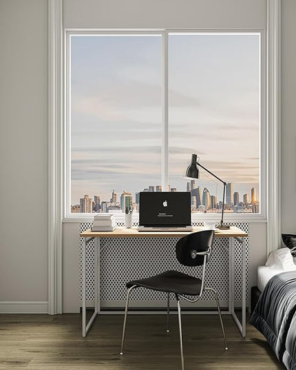 Folding Desk 40 Inch - Small Foldable Desk for Small Space Minimalist, Space Saving Collapsible Compact Desk Portable Table for Craft, Writing, Study and Work (No Assembly Required) - LeafyLoom