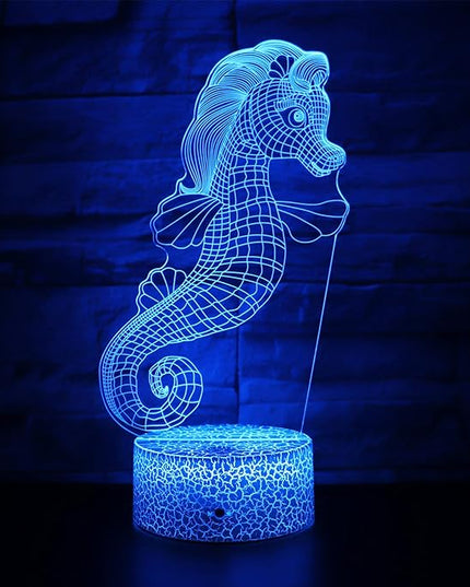 Gift Ideas Bedside Lamp 16 Colors Desk Table Night Light for Sea Horse Kids Boy Girl Party Supplies Birthday Valentine's Day Kids Lover (Seahorse Shape) - LeafyLoom