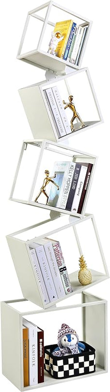 Bookshelf 2024 NEW, 5-Tier Bookshelves, 67" Tall White Bookshelf, Book Shelf, Bookcase, Modern Bookshelf, Storage Shelf for CDs/Books/Collections, Display Shelf for Livingroom, Bedroom, Office - LeafyLoom
