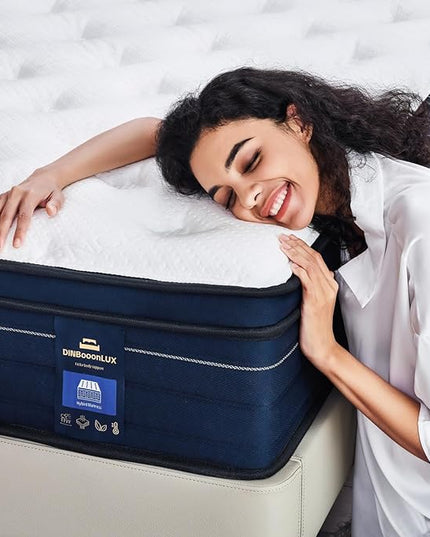 King Size Mattress,12 Inch Gel Memory Foam Hybrid Mattress in a Box,Motion Isolation Individually Pocket Innerspring ,Pressure Relief,Back Pain Relief,Breathable,Medium Softer,Non-Fiberglass Mattress - LeafyLoom