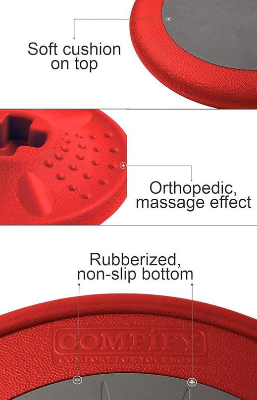 Studico ActiveChairs Kids Wobble Stool, Flexible Seating for Preschool & Elementary Classrooms. Improves Focus & Posture, Helps ADHA/ADD, Wiggle Seat, [Active Desk Chairs], 14" Stool, Ages 3-7, Red - LeafyLoom
