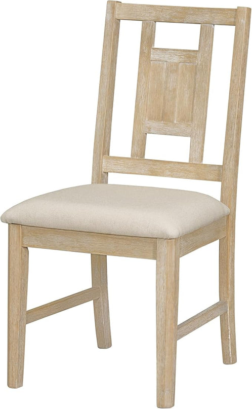 6-Piece Wooden Minimalist Dining Table Set with 4 Upholstered Chairs & 1 Bench with a Shelf for Kitchen Room Furniture, Natural Wood Wash, 60" L x 43" W x 30" H - LeafyLoom