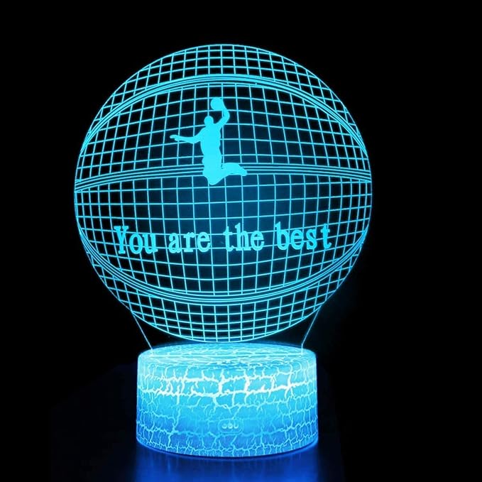 Goodking Basketball 3D Night Lights with Remote & Smart Touch, 7 Colors + 16 Colors Changing Bedside Lamp Birthday Christmas Gift for Sport Fan Boys Girls - LeafyLoom