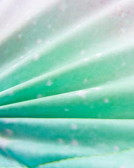 A Nice Night Galaxy Bedding Sets Outer Space Comforter 3D Printed Space Quilt Set Twin Size Glitter Pink Green Color,for Children Boy Girl Teen Kids - LeafyLoom