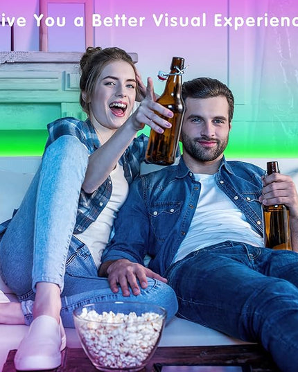 smareal 50ft Led Lights for Bedroom, Led Strip Lights Color Changing Led Lights with 44 Key IR Remote, Led Light Strips for Bedroom Party Home Decoration SmarealLEDStripLights