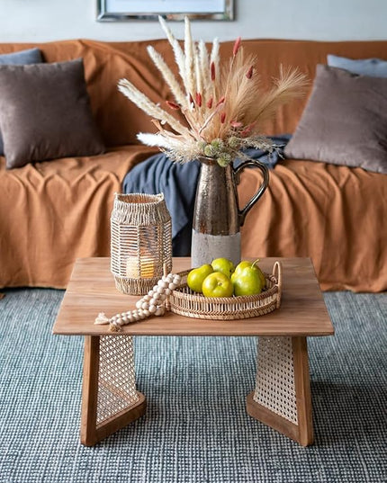 NicBex Coffee Table Wooden Coffee Table with Storage Square Center Tables with Natural Legs Dining Table for Living Room, Dining Room, Office, and Bedroom,27.6" W, Natural Wood+Brown - LeafyLoom