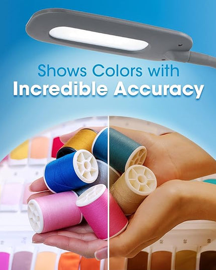 OttLite LED Soft Touch Desk Lamp - 3 Brightness Settings with Energy Efficient Natural Daylight LEDs - Adjustable Flexible Neck & Touch Controls for Tabletops, Home Office, Computer Desk, & Dorms - LeafyLoom