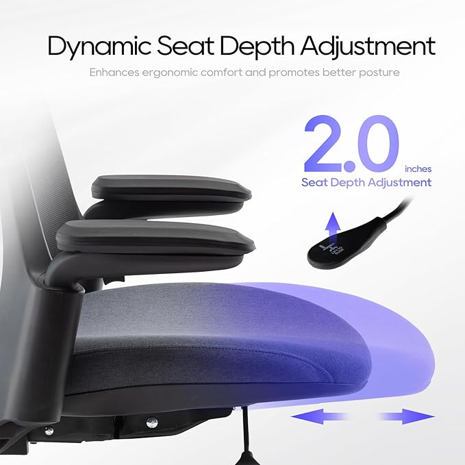 COLAMY Ergonomic Mesh Office Chair 300LBS, Mid Back Office Chair, Computer Desk Chair with Adjustable Lumbar Support, Slide Seat, Tilt Lock-2 Set - LeafyLoom