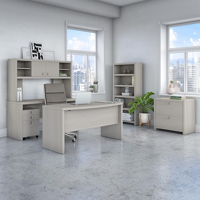 Office by kathy ireland KI60202-03 Echo 2-Drawer Lateral File Cabinet, Letter/Legal, Gray Sand, 32-Inch - LeafyLoom