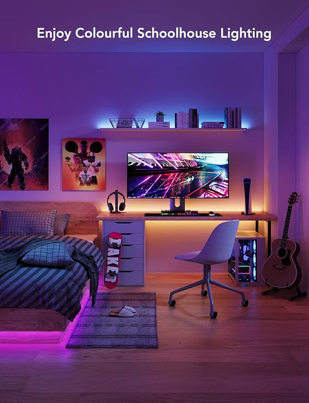 Govee LED Strip Lights 100ft, LED Lights for Bedroom, WiFi RGB LED Lights Work with Alexa and Google Assistant, 64 Modes and Music Sync, Strip Lights for Indoor, Home Decor, 2 Rolls of 50ft Govee