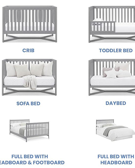 Delta Children Tribeca 4-in-1 Baby Convertible Crib, Grey - LeafyLoom