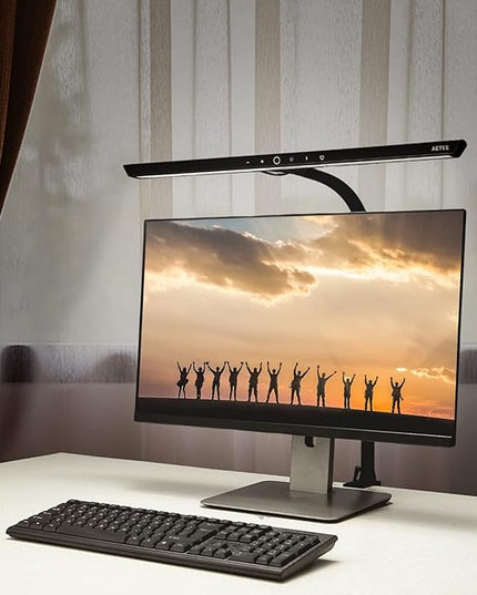 LED Architect Desk Lamp with Clamp and Clip On Desk Lamp 5-level Color Temperature and 5-level Dimmable Modern Desk Lamp 12W Black(Including Desktop Use) - LeafyLoom