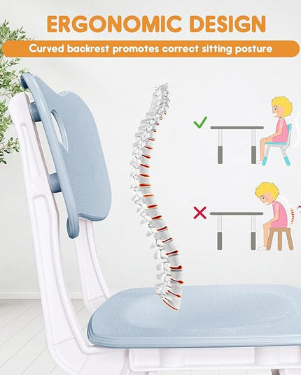 kids chair adjustable height Children chairs suitable for Children age 2-8 with foot covers for home classroom kindergarten and children's venues two-pack - LeafyLoom
