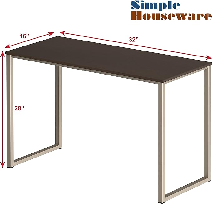 SHW Home Office 32-Inch Computer Desk, Espresso - LeafyLoom