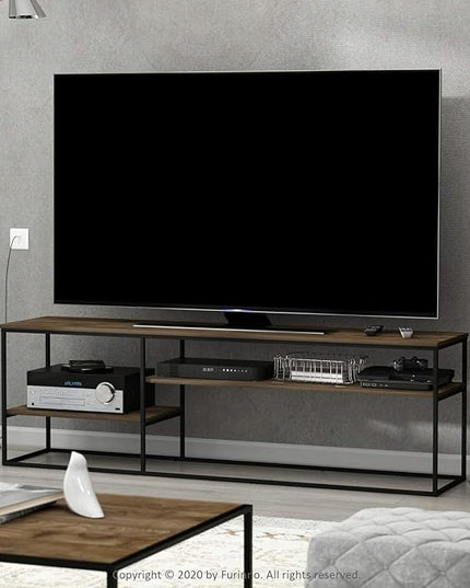 Furinno Moretti Modern Lifestyle TV Stand, French Oak Grey - LeafyLoom