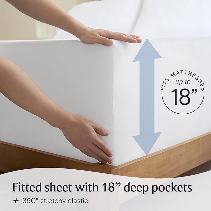 LuxClub Twin XL Sheets - Soft-Kids-Twin Bed Sheets for-Boys-and-Girls-4 PC Deep Pockets 18" Eco Friendly Wrinkle Free-Kids-Fitted Sheets Machine Washable Hotel Bedding Silky Soft- White Twin XL - LeafyLoom
