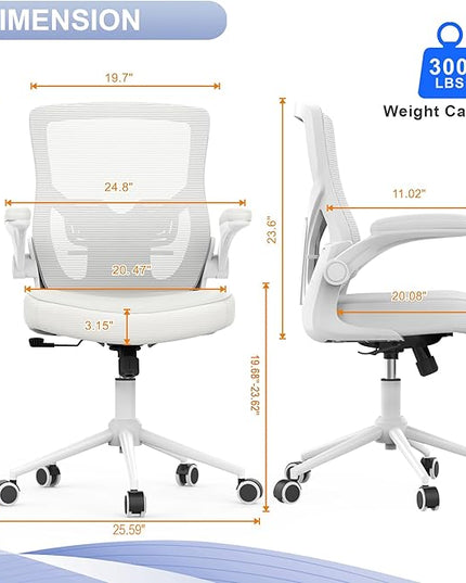 Office Chair, High Back Desk Chair Adjustable Height and Ergonomic Design Home Office Computer Chair Executive Lumbar Support Padded Flip-up Armrest Swivel Task Chair - LeafyLoom