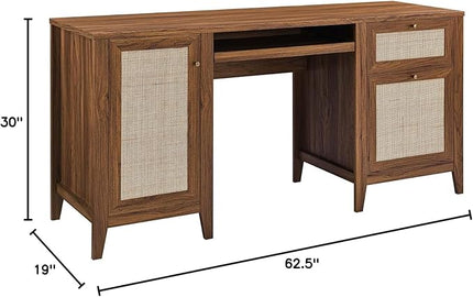 Modway Soma Desk, Walnut - LeafyLoom