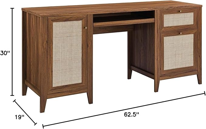 Modway Soma Desk, Walnut - LeafyLoom