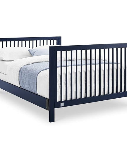 Delta Children babyGap Charlie 6-in-1 Convertible Crib + Brannan Bear Bookcase with Bins + Brannan Bear Wall Shelf with 4 Hooks, Navy (Bundle) - LeafyLoom