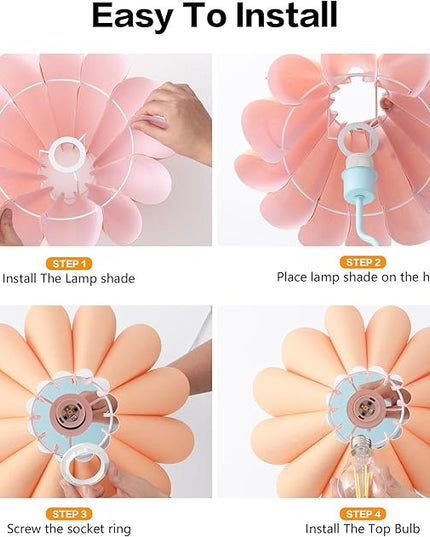 Modern Table Lamp for Bedroom Nightstand Touch Lamps Set of 2 Orange Blue Lamps for Living Room End Table Dimmable Table Lamp with USB Port and Outlet - LeafyLoom