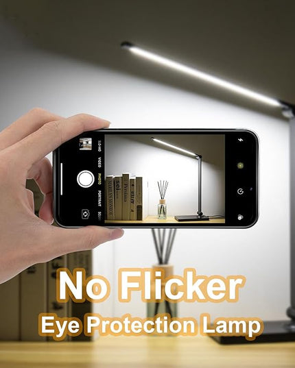 Desk Lamp LED Desk Lamps Eye-caring Desk Lamps Dimmable Table Lamps Dimmable Office Lamp with USB Port Touch Control for Home Office Bedroom student dormitory (Include AC Power Plug) - LeafyLoom