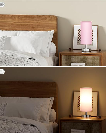 Small Table Lamp for Bedroom - Bedside Lamps for Night Stands, Minimalist Nightstand Light Lamp, Desk Lamps for Reading Room, Kids Room, Living Room, Office, Dorm - LeafyLoom