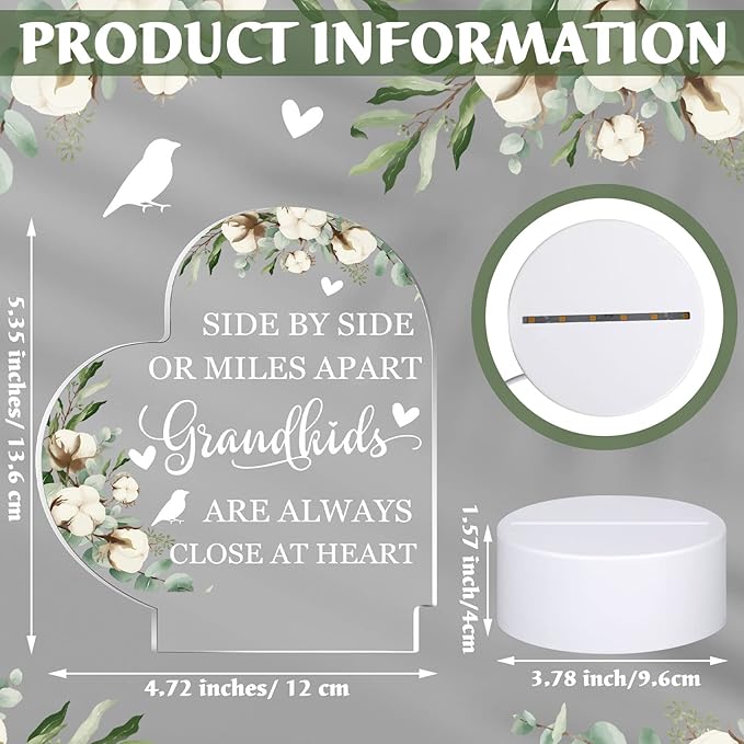 Karenhi Grandma Gifts from Grandchildren Lamp Gifts for Grandma Grandkids Gifts for Grandm Great Grandma Gifts Birthday Gifts for Grammy Grandmother Nana (Side by Side Style) - LeafyLoom