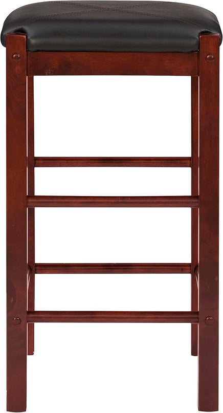 Linon Brown 3-Piece Table Faux Marble Tavern Set, 42" w x 22.25" d x 36" h - LeafyLoom