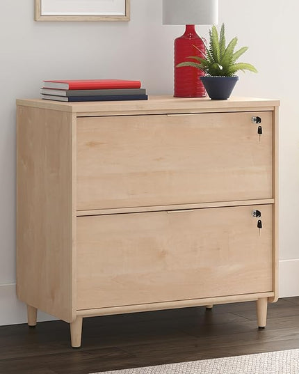Sauder Clifford Place 2-Drawer Lateral File Cabinet, L: 29.53" x W: 18.5" x H: 30.28", Natural Maple Finish - LeafyLoom